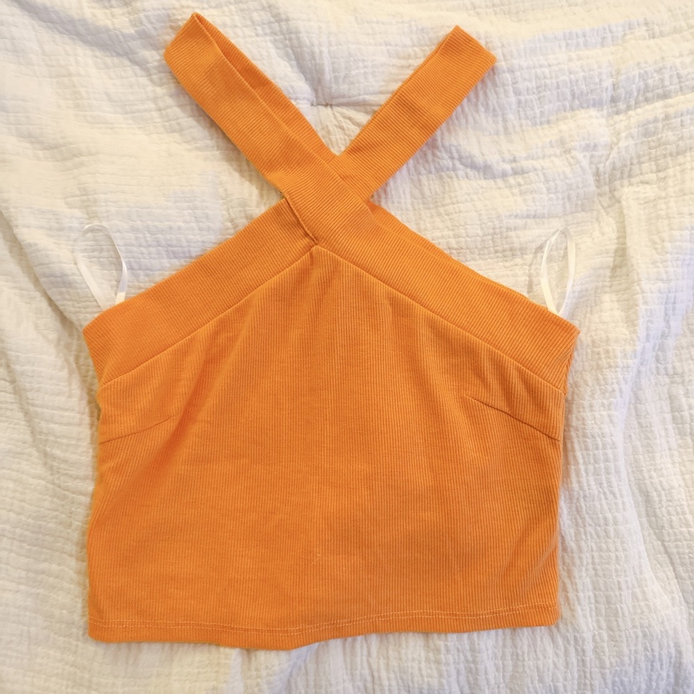 Cross High Neck Crop Top